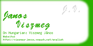 janos viszmeg business card